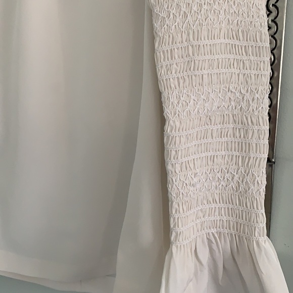 A.L.C. Sidra Smocked Crepe De Chine Silk Blouse - Picture 6 of 14